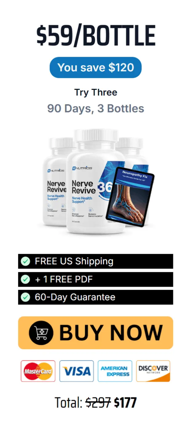 Nerve Revive 360 three bottle discount package promotion